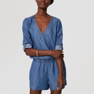 LOFT Chambray Wrap Jumpsuit